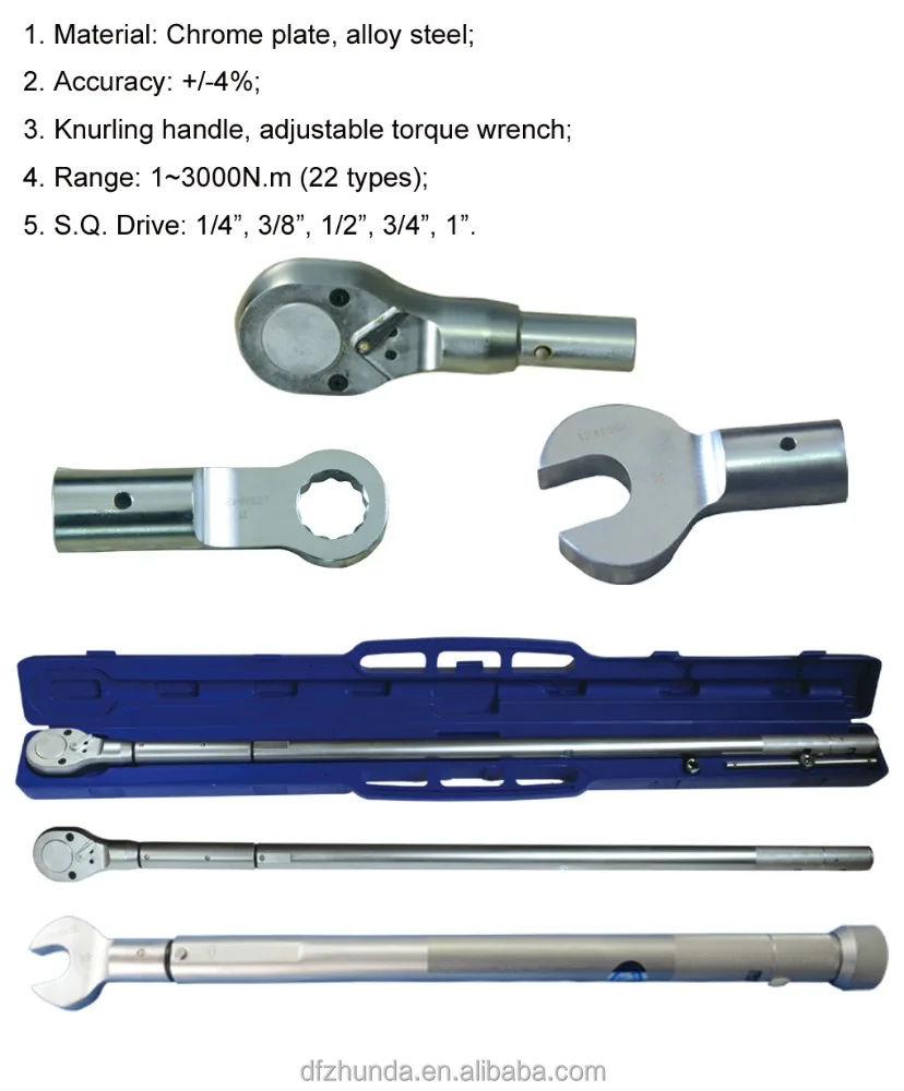 manual hand tools for nut screw preset torque wrench or torque spanner