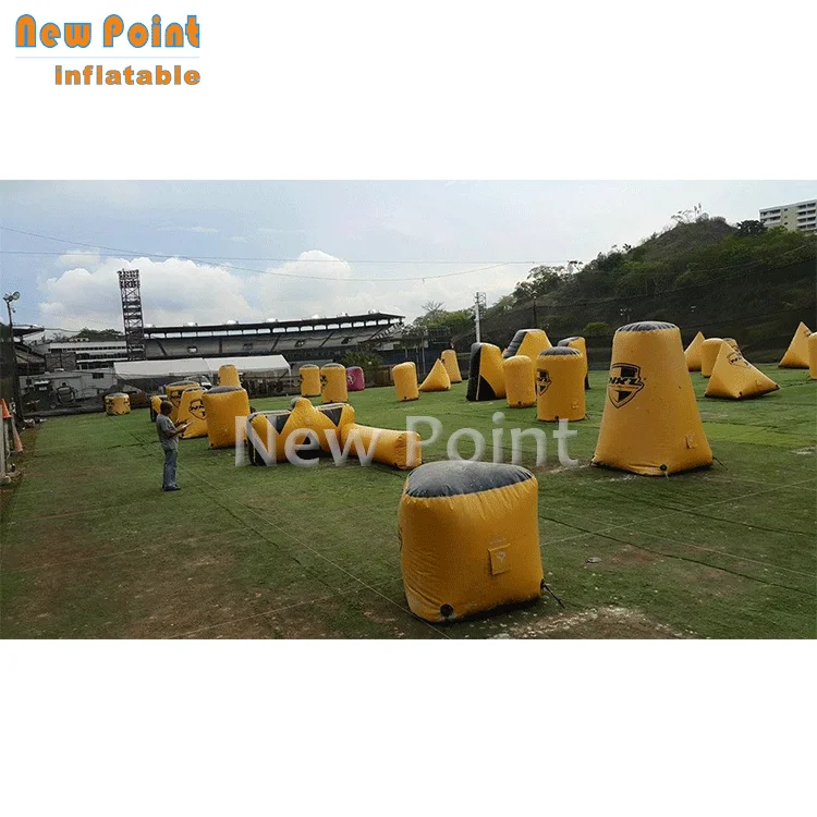 guangzhou bunker field inflatable paintball obstacle for sale