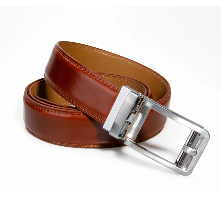 Low Cost Gift genuine Leather Fashionable Men Leather Belt Automatic Buckle