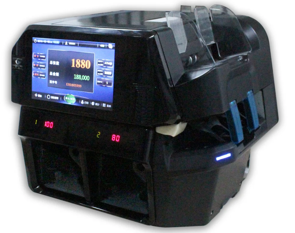 
Multi-currency 1.5 pockets ECB test passed GA-QFJ2101 Bank Bill Note Counting Sorter with IR UV MG CIS detection for EUR HKD DOP 