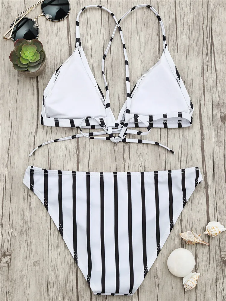 Cikini  2020 Latest design two piece swimsuit print stripe  beach bikini