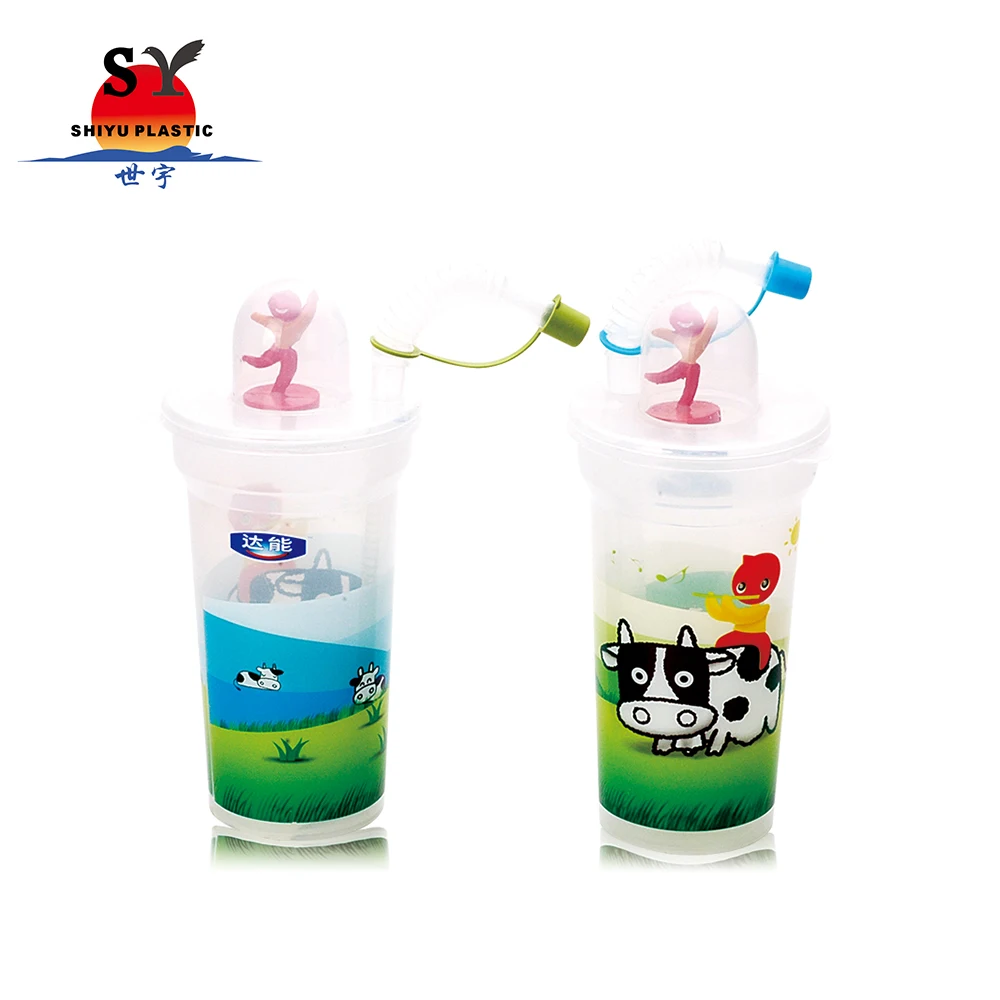 Child Eco-Friendly 450ml Drinking Cup Heat Transfer Printed Classic Design Cartoon Characters PP Material Food Grade Free Sample