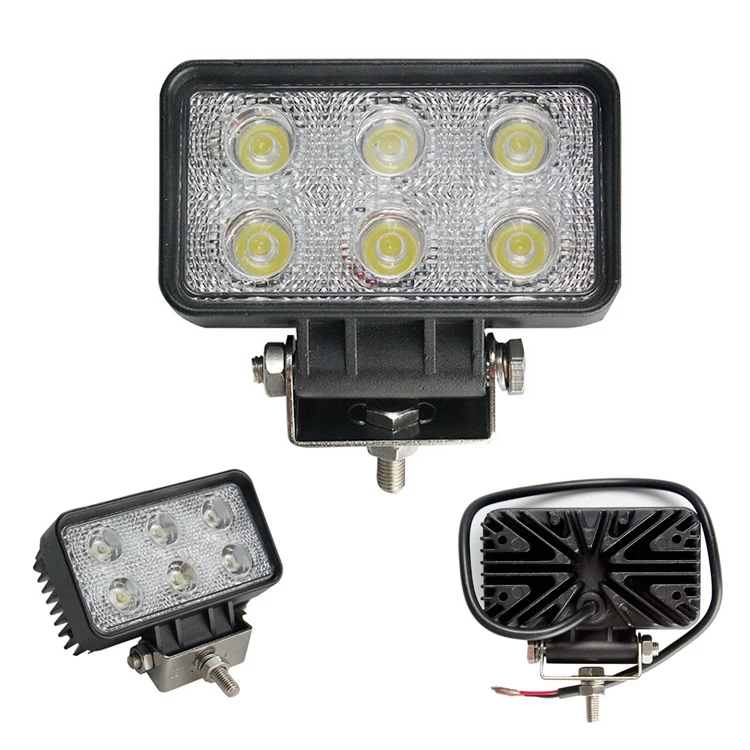 Hot sale vehicle LED work light 6 LEDs 18W off road LED work light for tractor truck forklift SUV