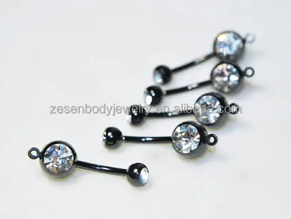 Stainless Clear Crystal Diy O-Ring Add A Charm Belly Ring With Loop Accessories Women Belly Rings Piercing Jewelry