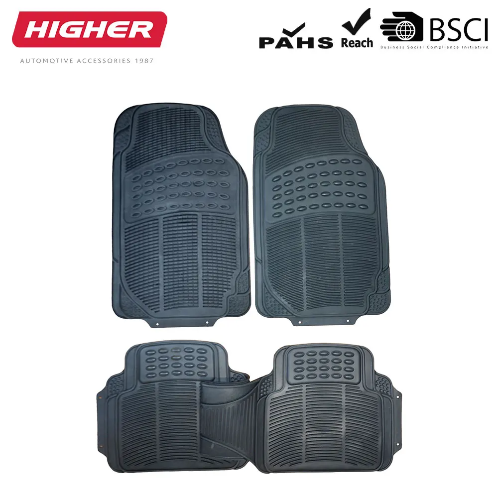 3-piece universal fit rubber car mat all weather protection anti slip auto floor mat PVC car mat