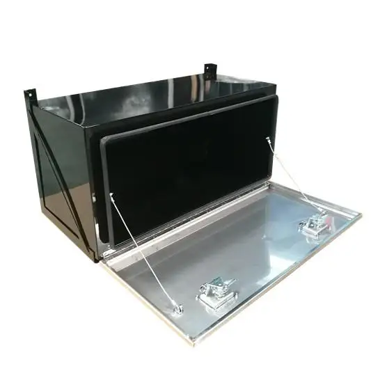 large empty metal tool box for truck