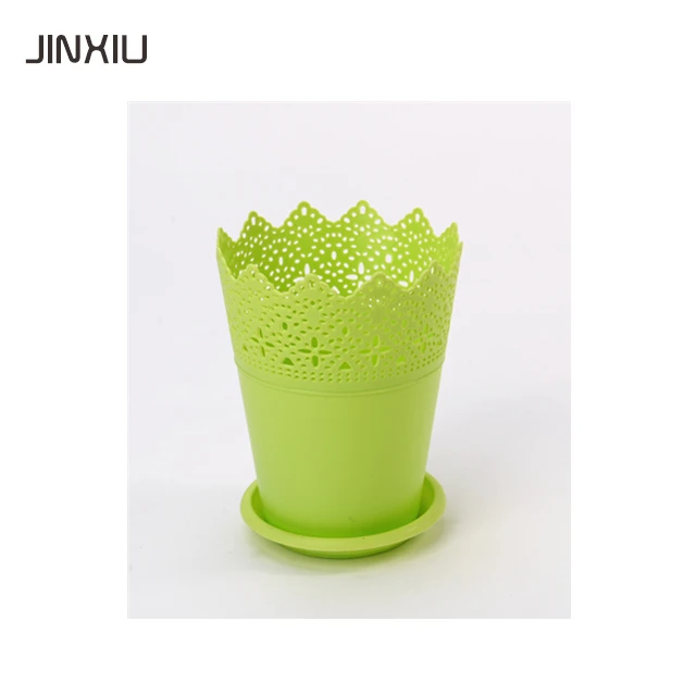 
Desk Storage Holder Home Decor Lace Filigree Plastic Plant Planter Flowers Pot 