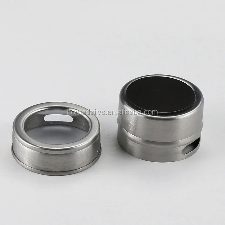 6 Pieces Multi-Purpose stainless steel magnetic spice rack / tin / jar