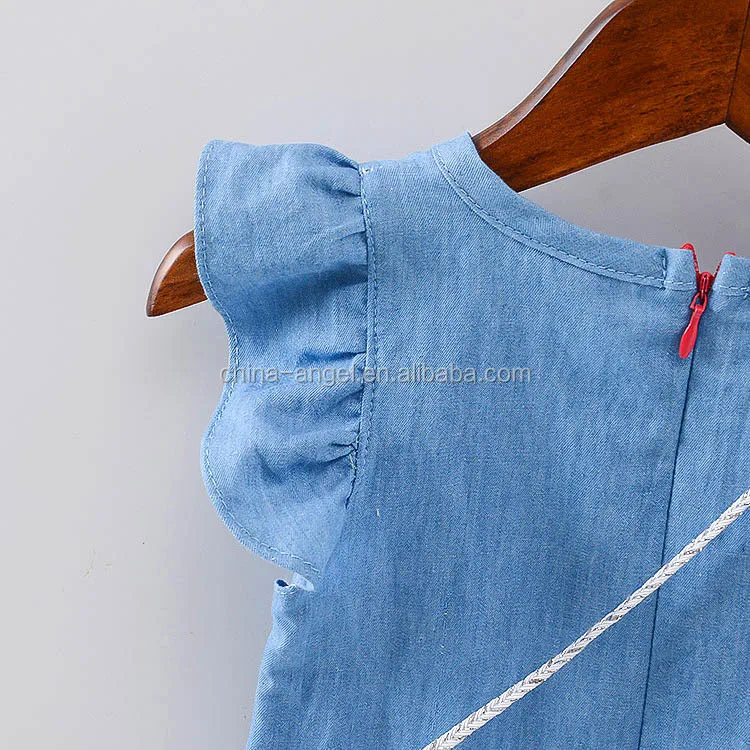 Новое летнее платье для маленьких девочек, детская одежда, джинсовое платье