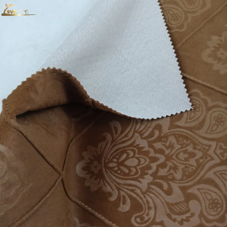 
Floral Embossing Velvet Embroidery Fleece Fabric For Sofa Furniture Material 