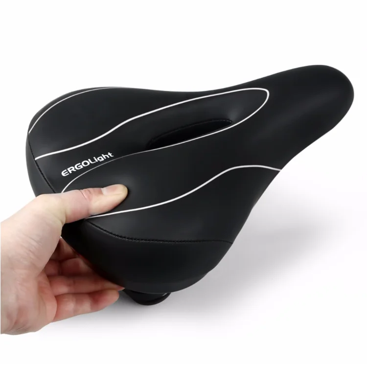 INBIKE Bike Accessories Custom Wide Gel Cycling Seat Leather Bicycle Saddle