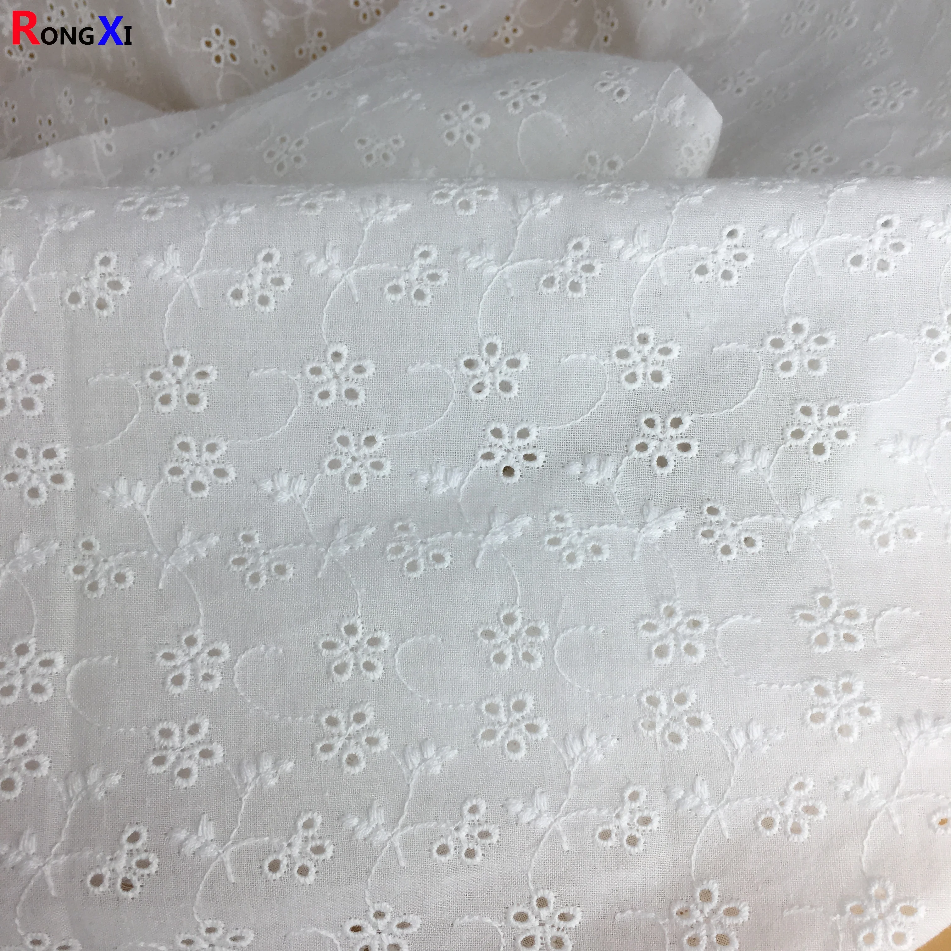 RXF0738  Double Gauze Embroidered Baby 100 Cotton Fabric Wholesale