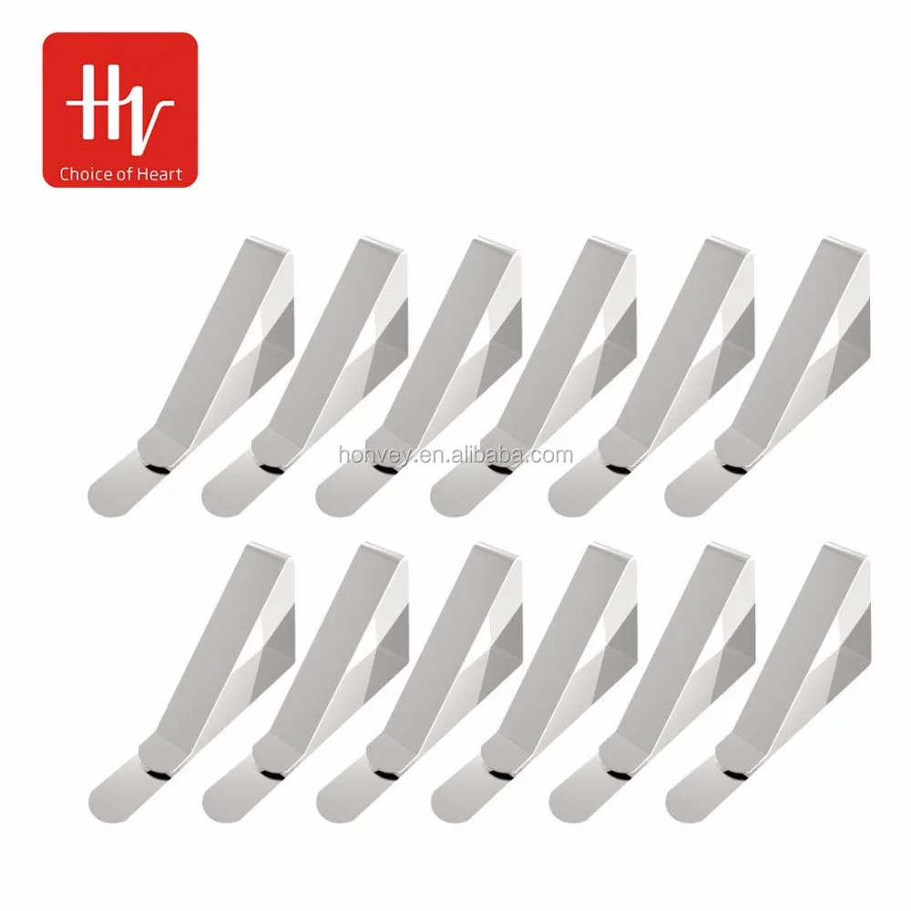 
HONVEY 12 pcs stainless steel rectangle Tablecloth Table Cover Clips Clamps Holder Wedding Decoration Party Picnics Supplies 