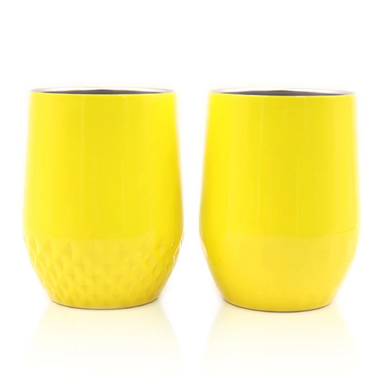 Double wall stainless steel 12oz thermos flask Solid Cups coffee thermos water tumbler with slide lid