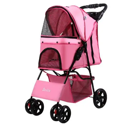Dropshipping Cat Stroller Puppy Pushchair Travel Cart Jogging Buggy Carrier Dog Pram