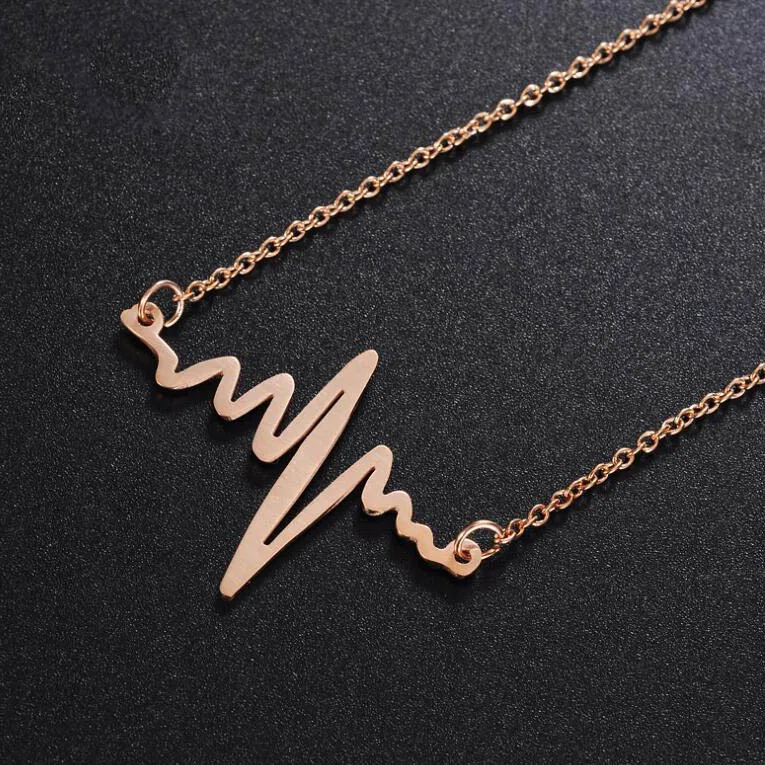 China stainless steel jewelry wholesale ECG pendant necklace luxury jewelry