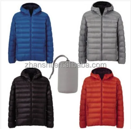 Fashion European Style Foldable Ultra Light Man Down Jacket For Winter