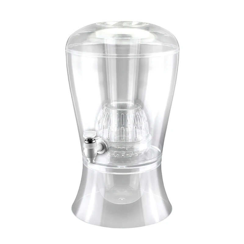 Clear Plastic Party Frozen Beverage Drink Dispenser with Ice Core