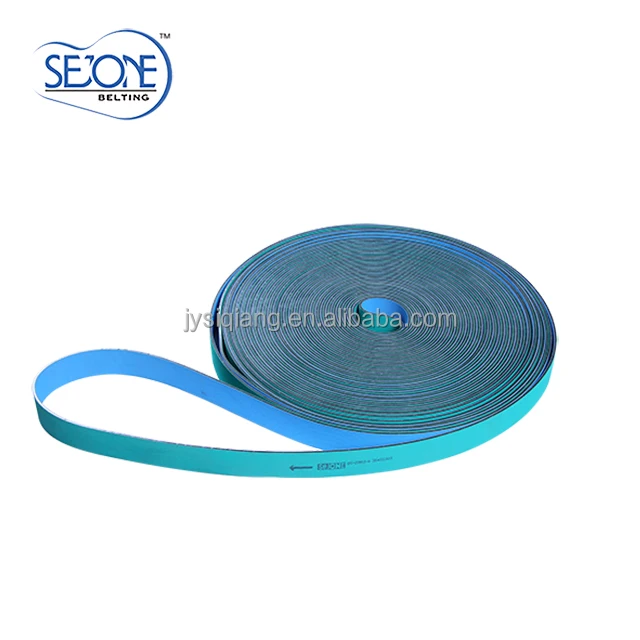 
2.5mm blue/green skiving flat drive rubber belt 