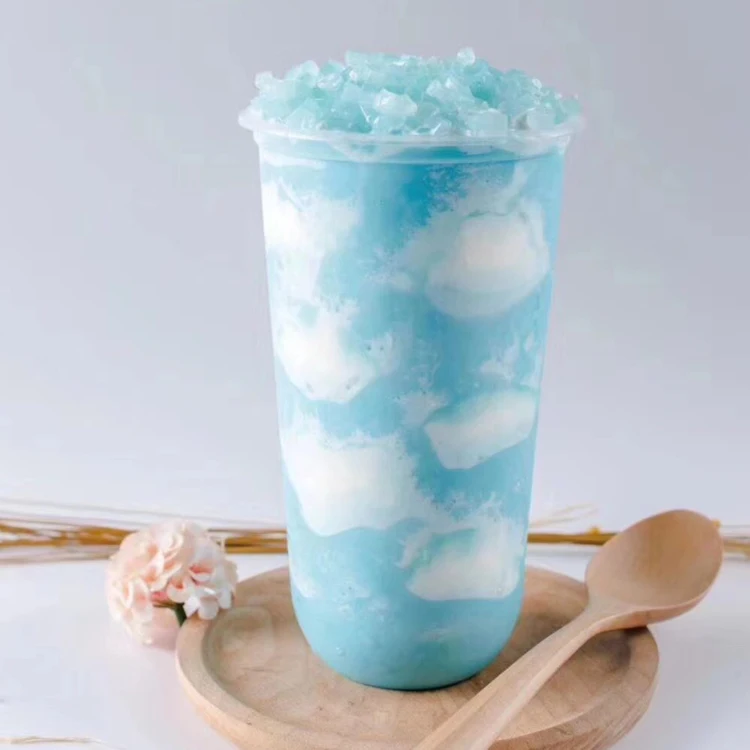 500ml 90 PP U Shape cup Clear Plastic Disposable  cups Boba Bubble Milk Tea Cups