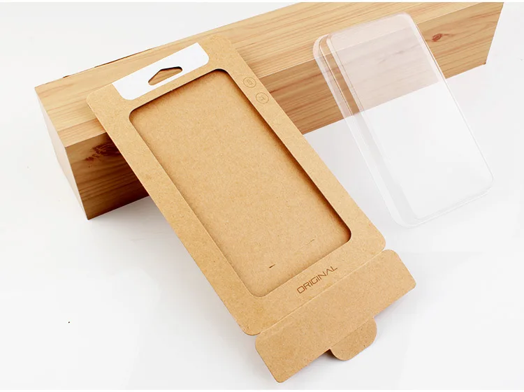 
Retail recycleld 400g kraft paper packaging for phone case 