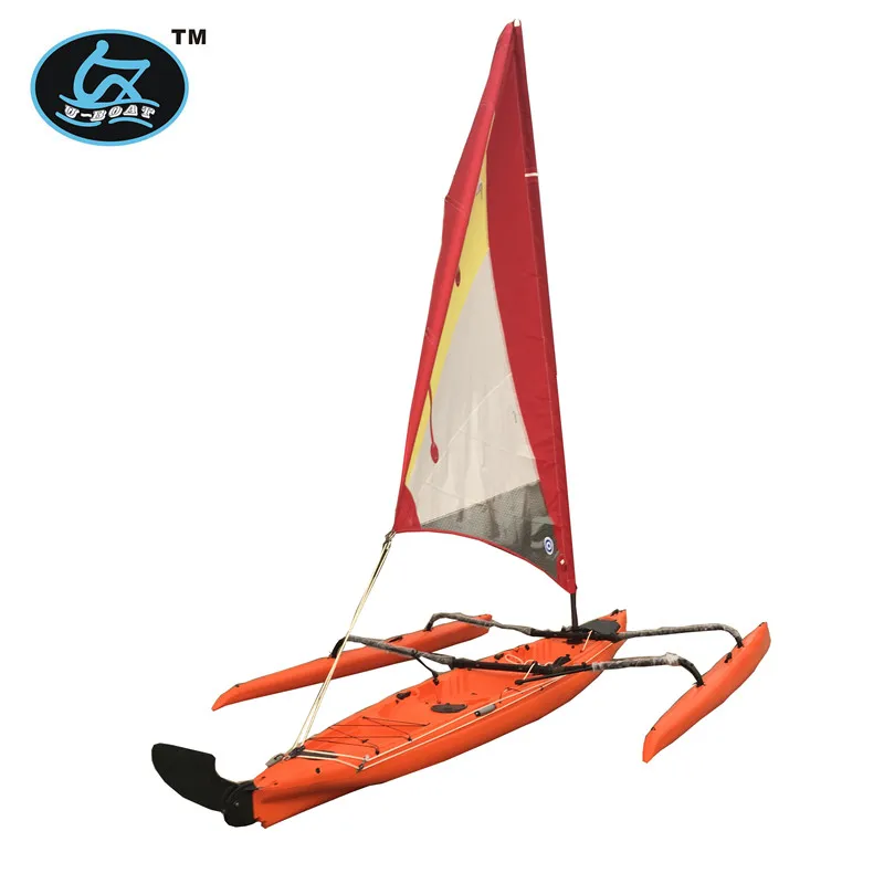 
U-boat 18ft plastic twp person sailboat with foot drive pedal system and rudder on sale 