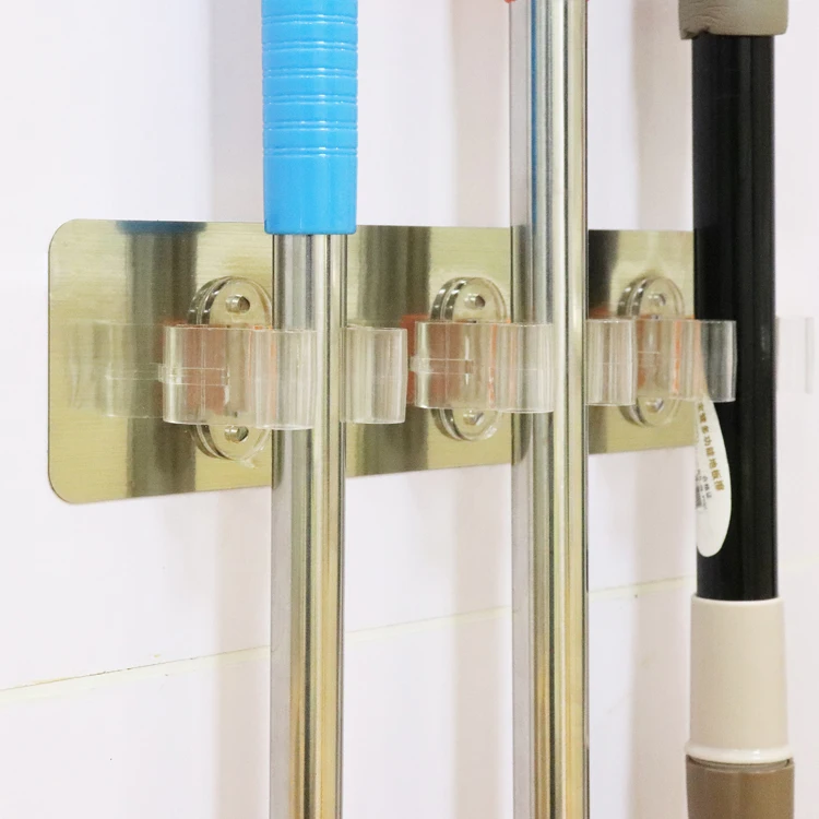 Versatile Home Garden StorageSelf Adhesive Wall Mount Cleaning Tool Organizer Broom Mop Holder Mop Clip