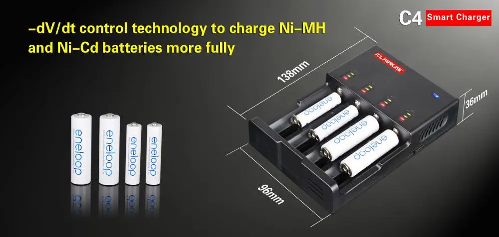 KLARUS C4 Intelligent Battery Charger Multi Usage Battery Charger