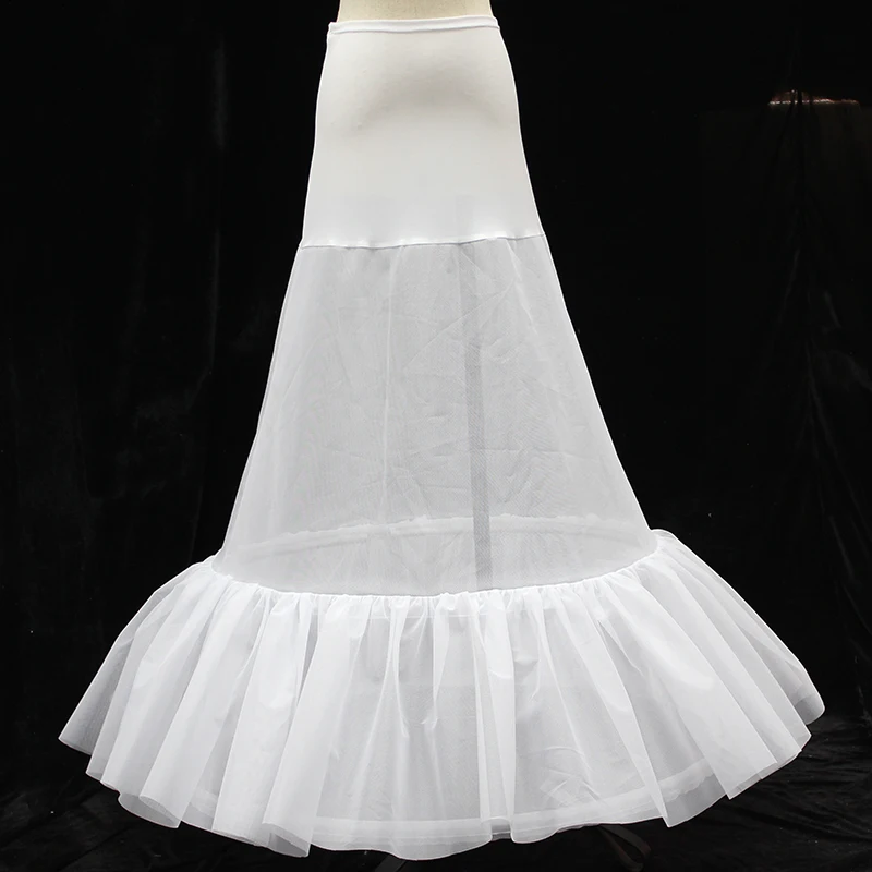 
P1599 wholesale petticoats Hot sale Fashion Long Hoop Crinoline Mermaid Bridal Petticoat long white 