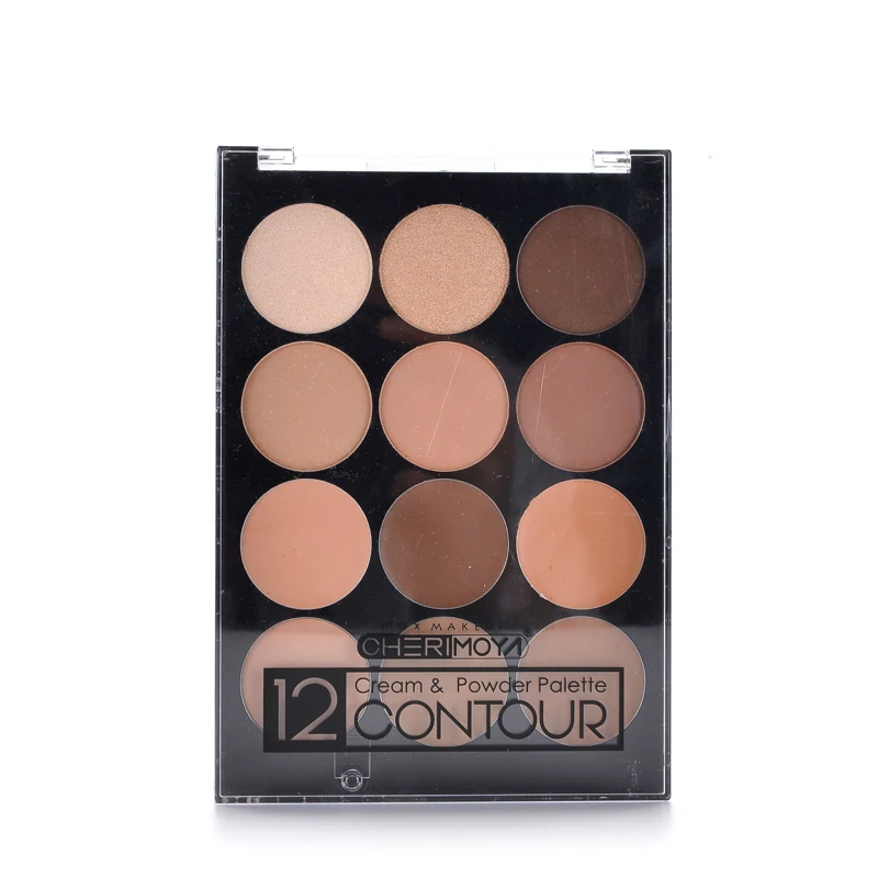 OEM Private Label Cheap Facial Makeup 12 Colors Cream Powder Contour Palettes