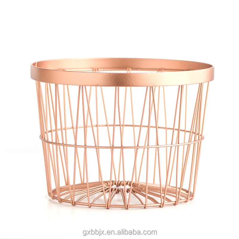 Оптовая продажа, домашний декор, железная проволока с медным покрытием, сетчатые корзины для хранения