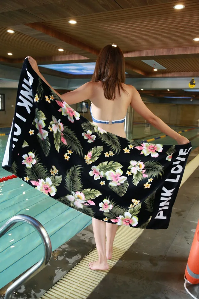 
New Soft Quick-drying Cotton Digital Printing Custom Beach Towel 