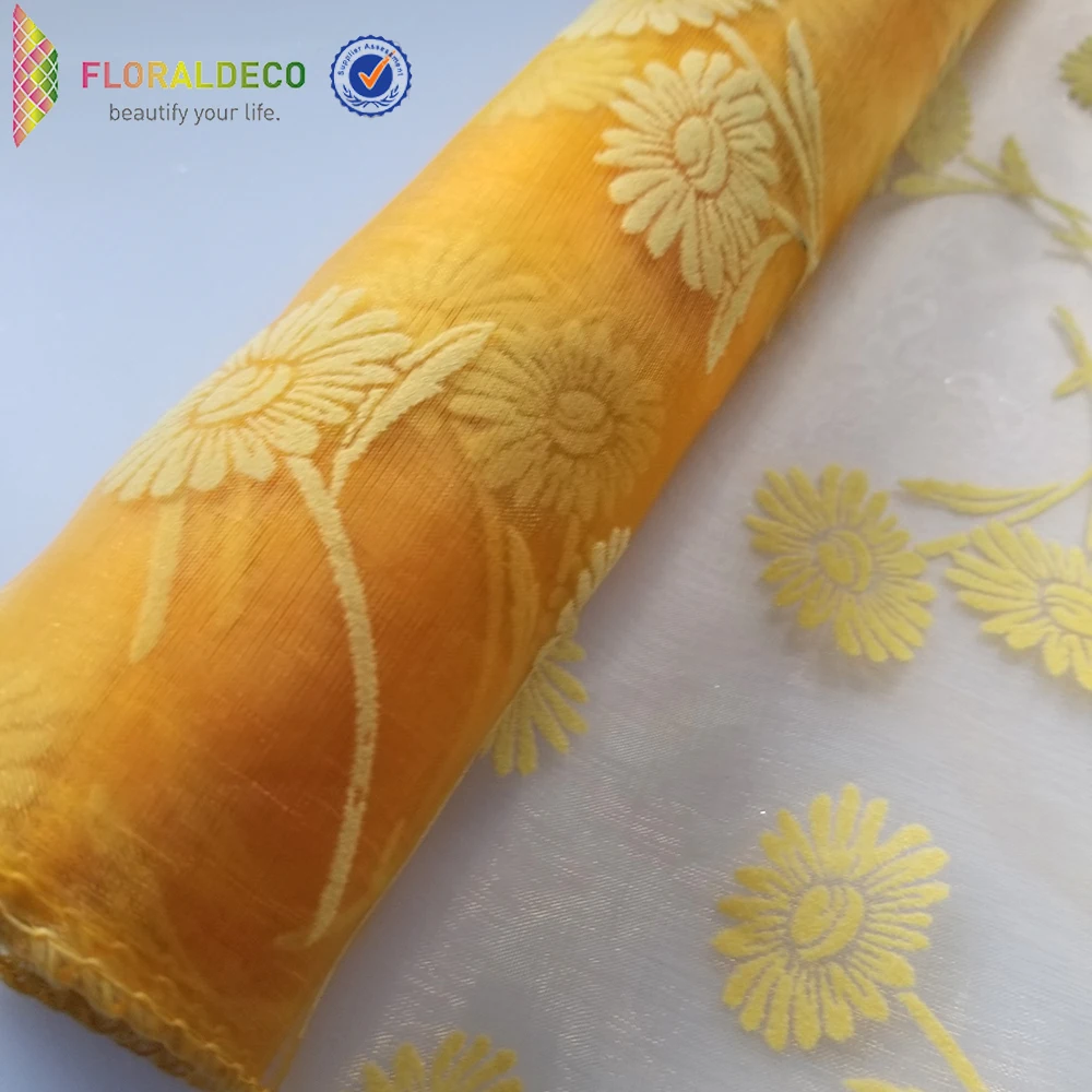 Тканые Край Цветок Стекались органзы ролл для Свадебные украшения