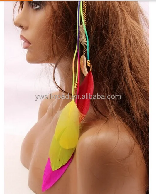 New Fashion Bohemia Style Weaving Feather Tassel Hair Band Hippie Women Headwear Hairband
