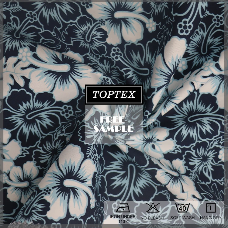 Rhododendron pattern rotary screen print poplin calico fabric made in China