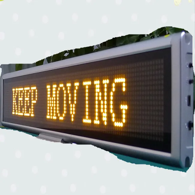 Most beautiful design silver color frame small 12v led car message moving scrolling sign display