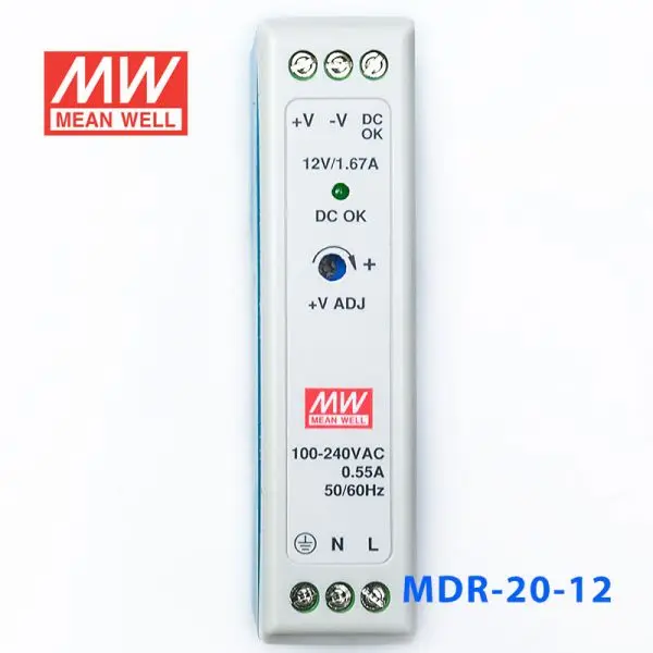 MDR-20-12 AC-DC 20W 12V din-рейку питания с одним выходом, промышленный оригинальный бренд MEAN WELL представляет блок питания