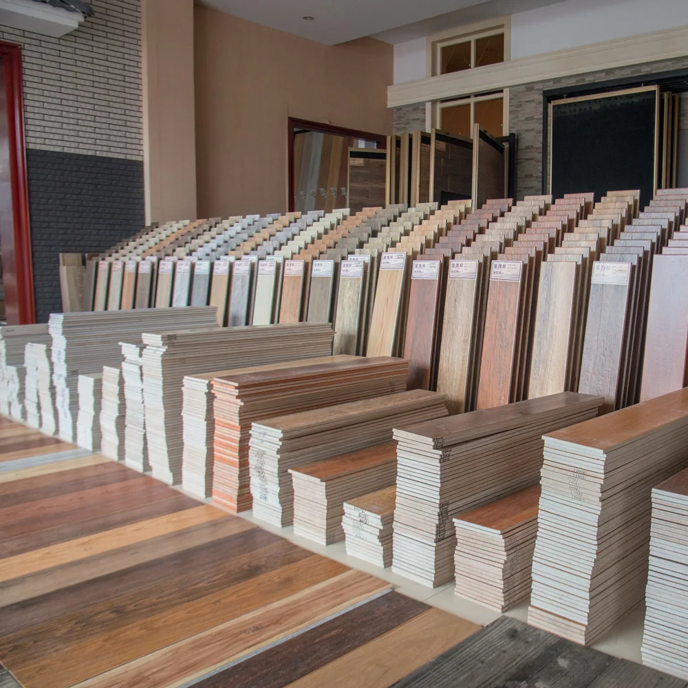 Looks like natural wood look porcelain tile grey