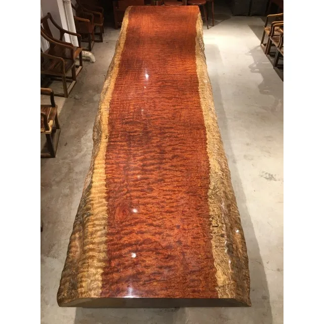
Ideal More Design Live Edge Bubinga Wood Slab For Restaurant Dining Table Top 