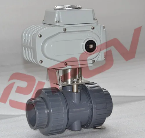 Union plastic pvc valve motorized 12v water valve