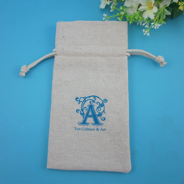 Custom Gift Cosmetic Hair Extension Packing Drawstring Jute Bag Cosmetic Bags