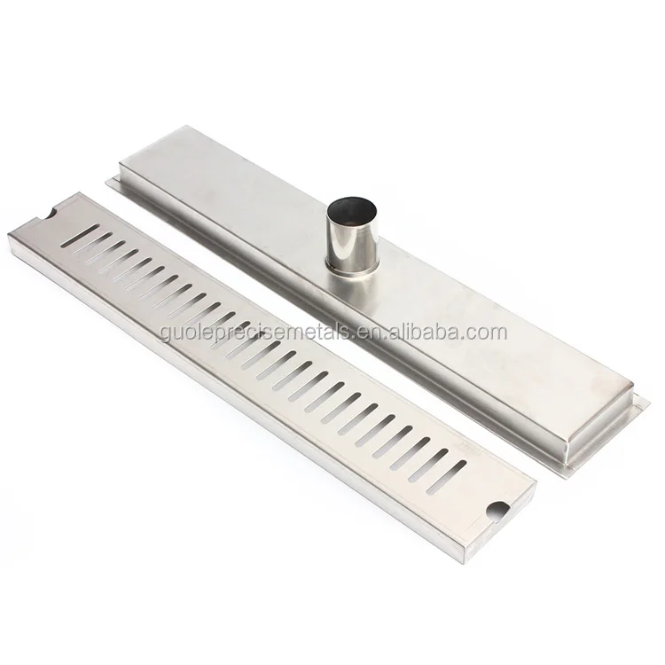 Длинная прямоугольная решетка для слива пола в ванной комнате из нержавеющей стали, 50 см x 10 см