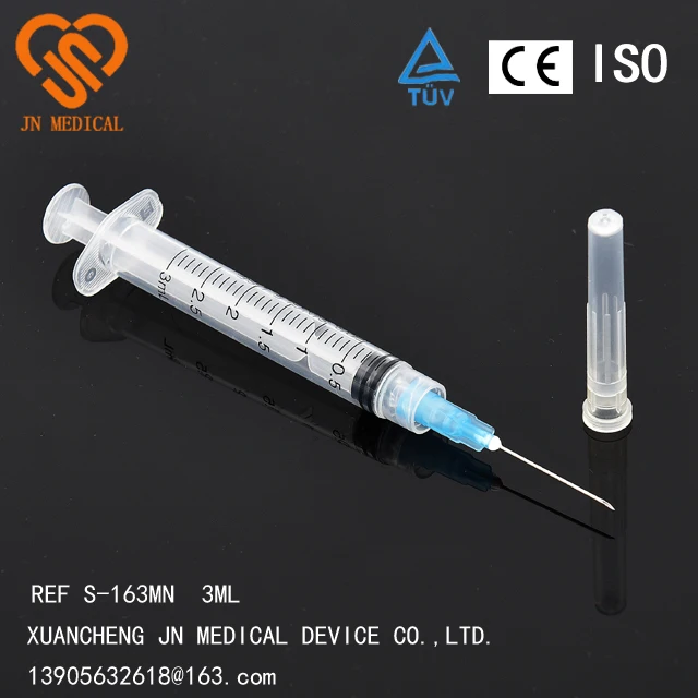 
Disposable syringe with needle luer slip/luer lock 1ml 
