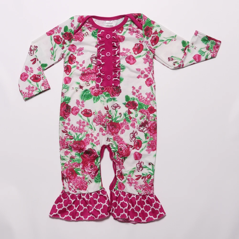 Hot selling onesie baby romper flutter star-spangled banner  ruffle raglan bow red stripes icing romper