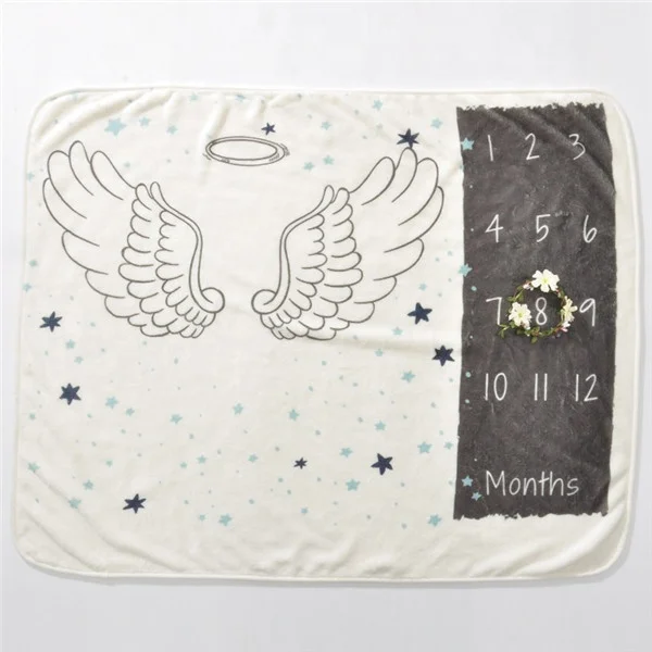 
Fashion New Born Baby Monthly Milestone Blanket Custom OEM Unicorn Design Cute Kids Soft Flannel Fleece Organic Baby Blanket 