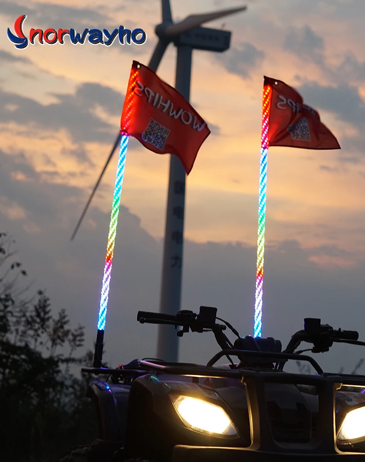 Super Bright 4FT 1.2meter 300 LEDs LED Whip Quick Release Mount LED Flag Pole