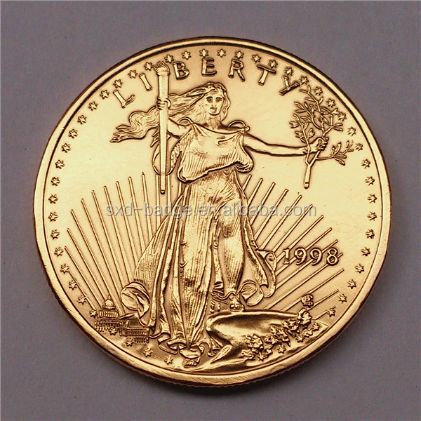 
Gold fake tungsten american eagle coin &Statue of Liberty gold coin in stock 