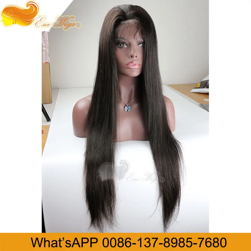 Virgin human hair full lace wig top silk based lace wigs natural color in stock customize lace wig