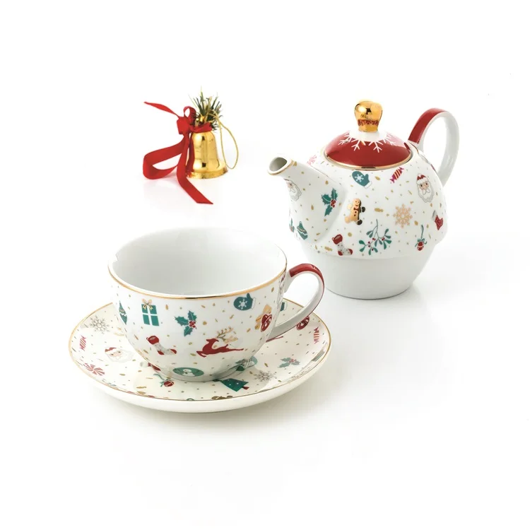 Pink cartoon new bone china tea set