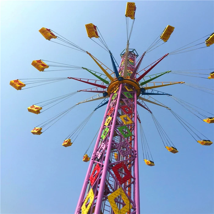 China new theme park products beautiful UFO games with romantic lighting 52m flying chairs for children